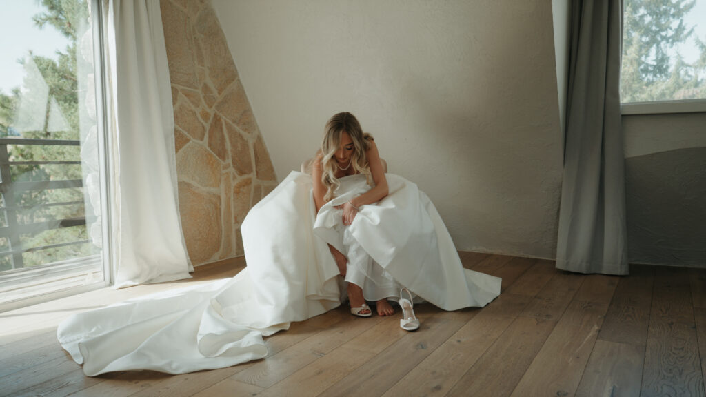 image of a bride getting ready