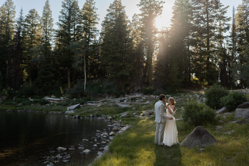 Image of an idaho elopement by the lake