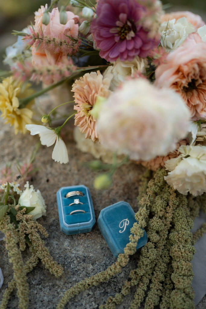 Image of details and floral from a McCall Elopement