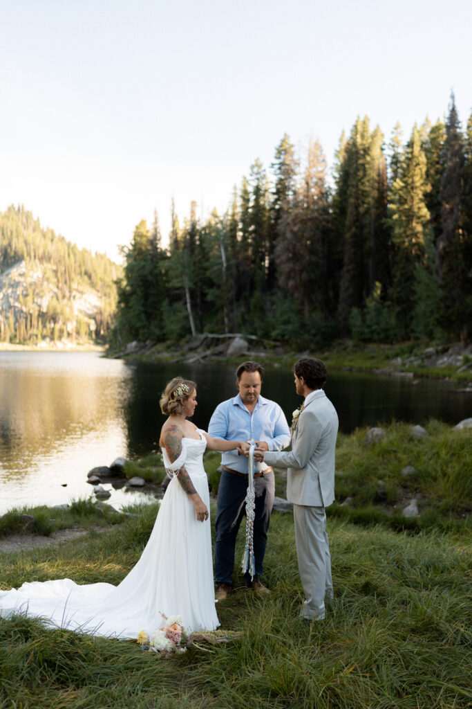 image of a wedding ceremony in McCall Idaho
